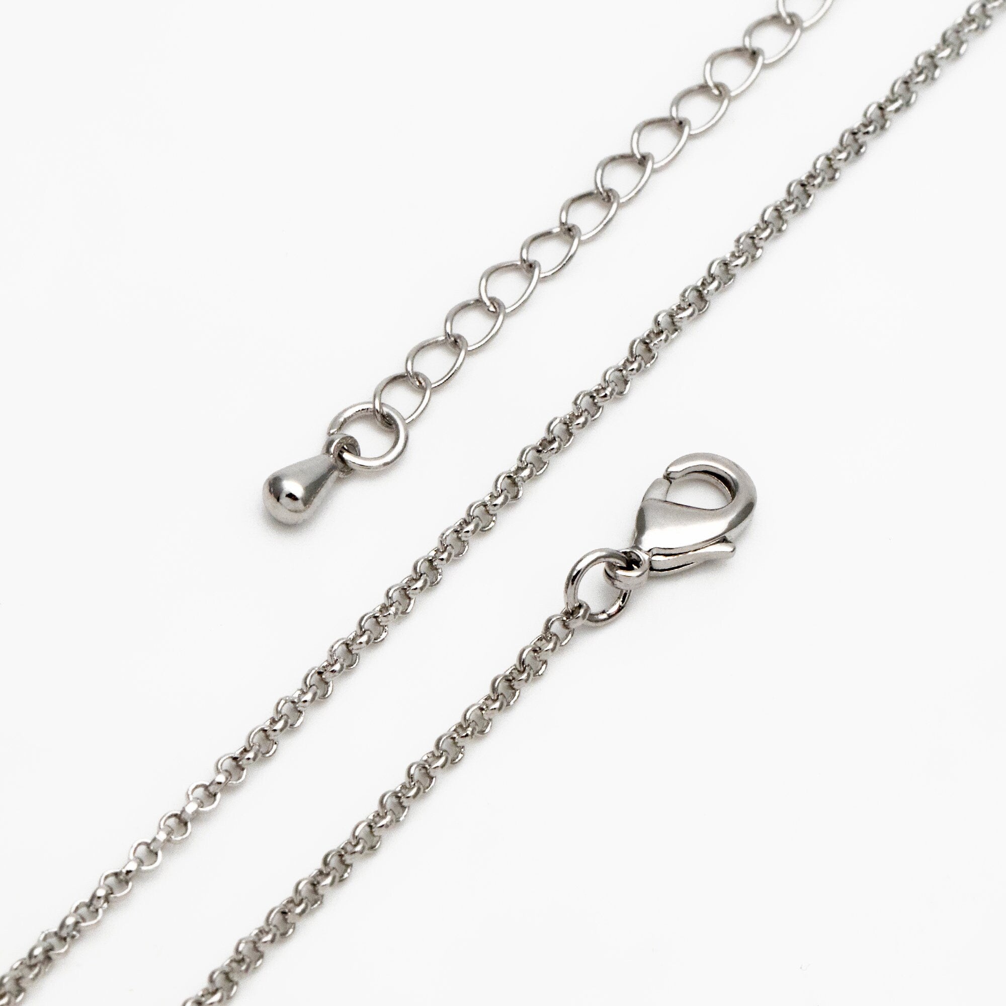 Gold/ Silver Round Cable Chains 1.6mm, Finished Bracelet/ Anklet/ Necklace with Extender Chain, Ready to Wear (#LK-347)